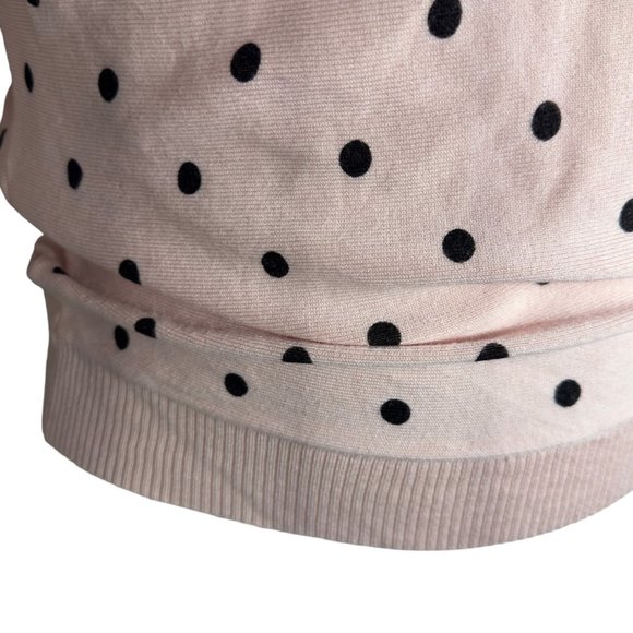 NWT Premise Women's Pullover Knit Top Blouse Pink & Black Polka Size Small - Picture 7 of 13